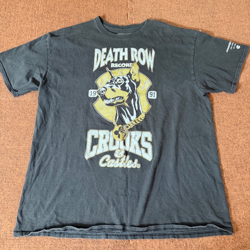Crooks and Castles Death Row Records‎ Doberman Graphic T-Shirt Black Mens L